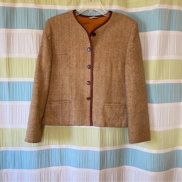 Vintage Liz Claiborne Tule Woven Blazer Sz Medium - Picture 9 of 9